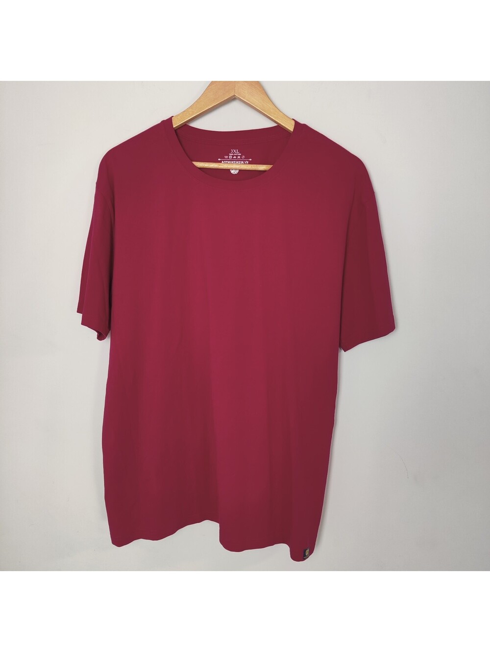 Ao Thun ZinZin Berry Maroon Crewneck T-Shirt 100% Cotton Short Sleeve Size 3XL